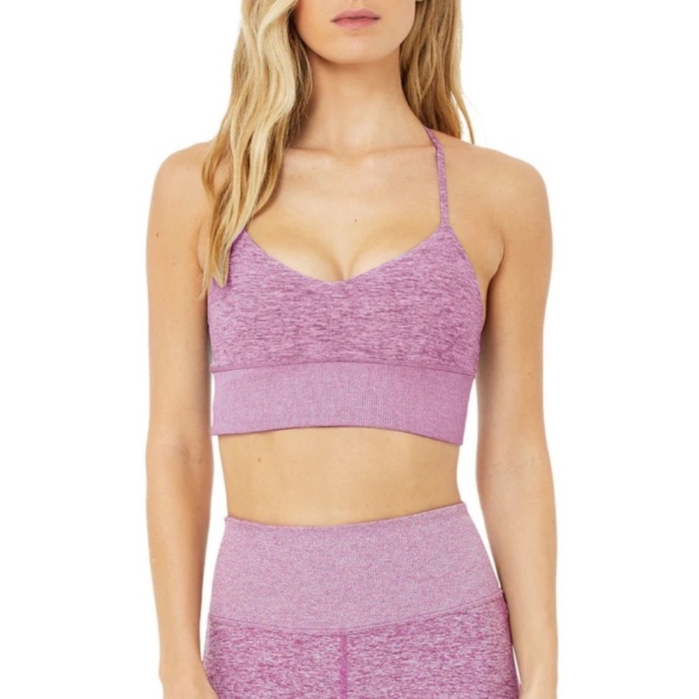 Alo Yoga Alosoft Lavish Sports Bra Strappy Women’s Size Small Purple Active Soft